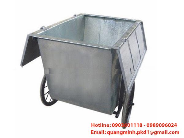 Xe gom rác 500L có nắp đậy