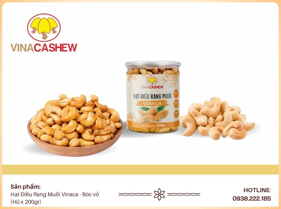Hạt điều rang muối - Bóc vỏ hũ 200gr