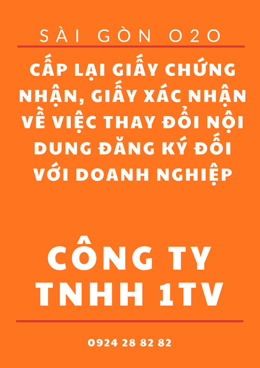 Cấp lại giấy phép kinh doanh Công Ty TNHH MTV
