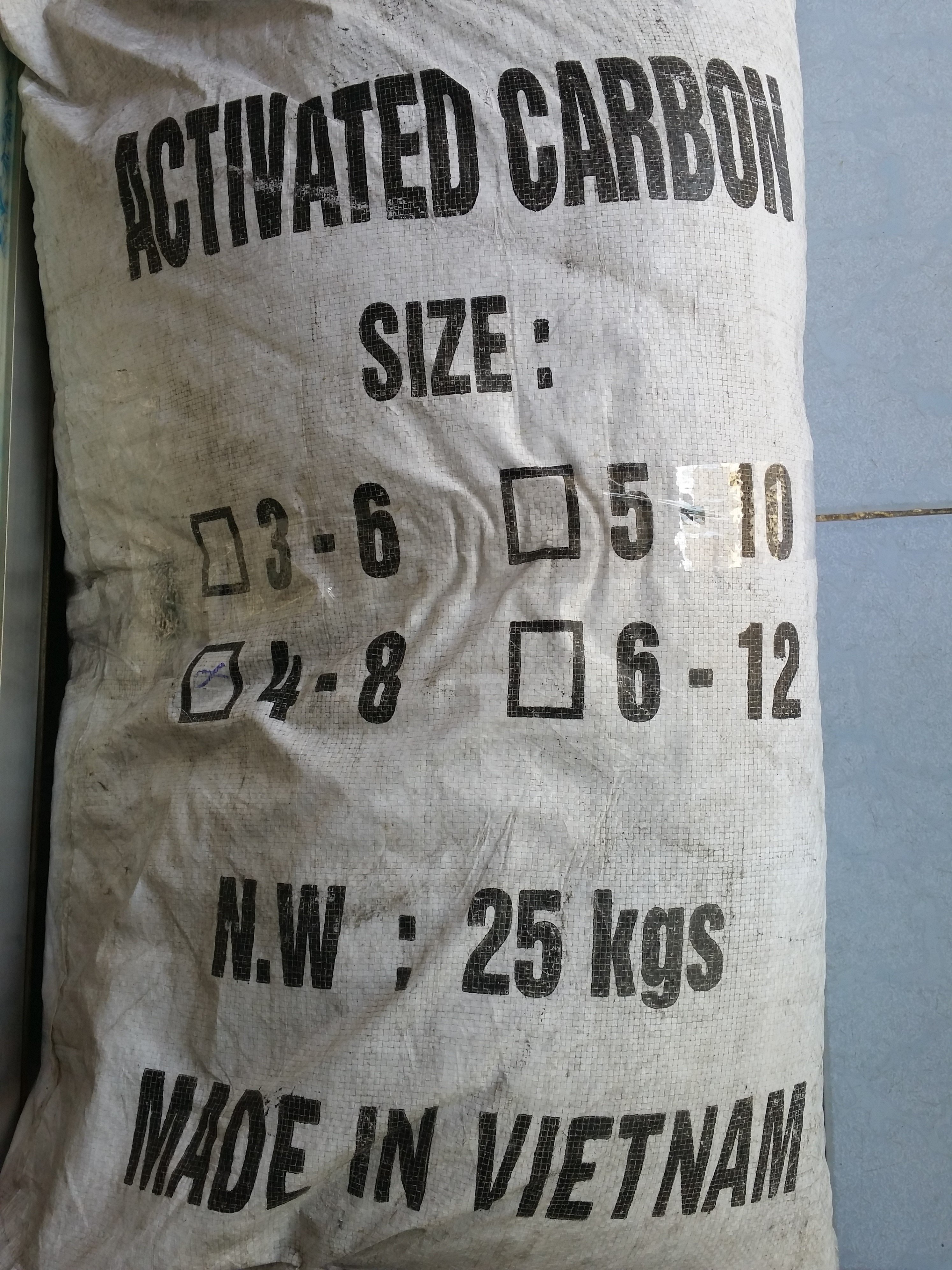 Than hoạt tính đóng bao 25kg