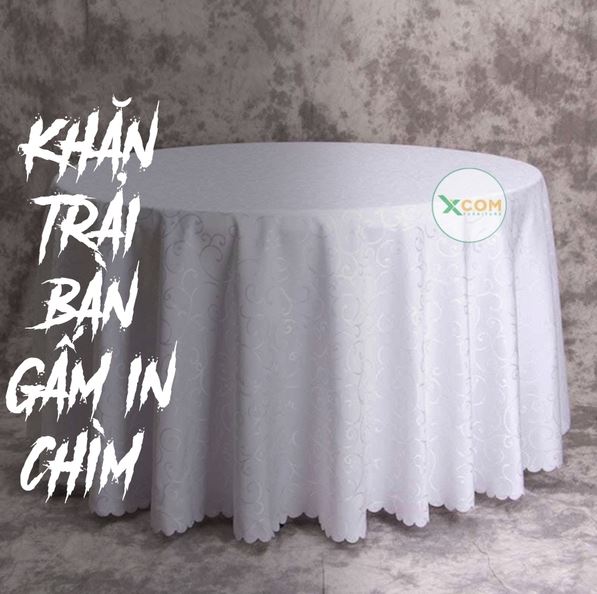 Khăn trải bàn gấm in chìm