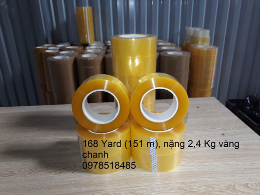 Băng dính vàng chanh loại cuộn 168 Yard (151m) 2,4 kg