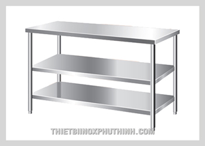 Bàn inox 3 tầng