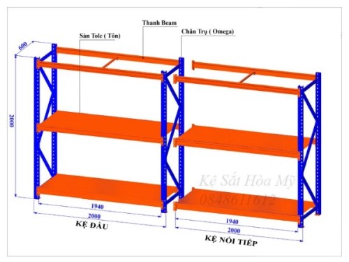 Kệ trung tải 3 tầng