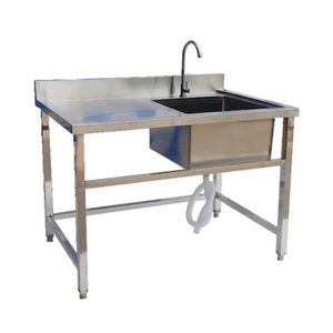 Chậu Rửa Công Nghiệp 1 Hố Có Bàn Lệch Trái