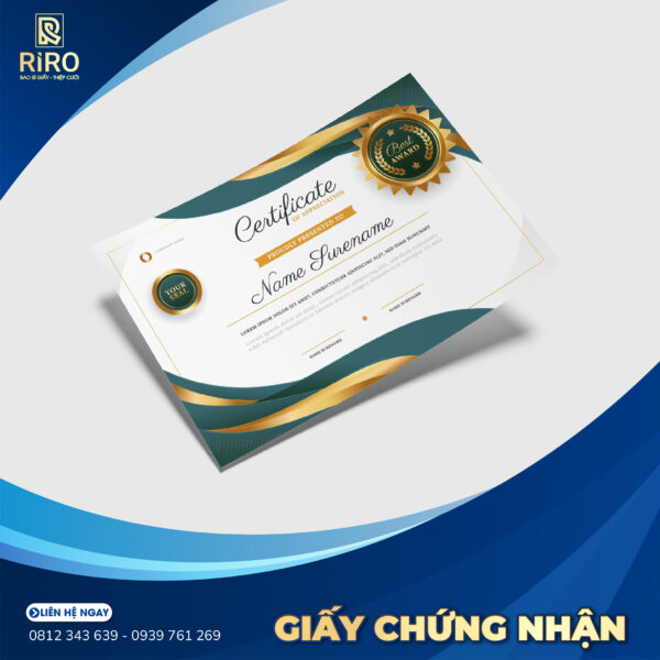 In giấy chứng nhận