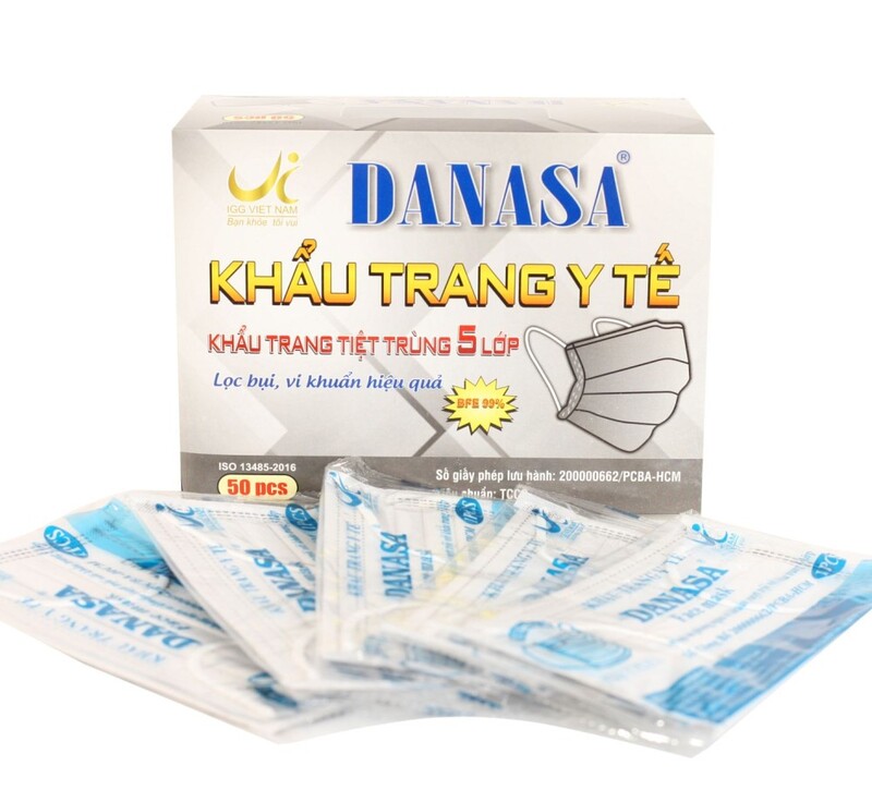 Khẩu trang y tế 5 lớp Danasa (màu xám)