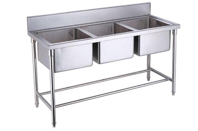 Bàn inox 3 chậu rửa