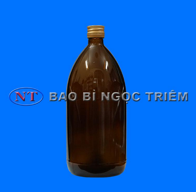 Chai thủy tinh nâu nhôm 1L