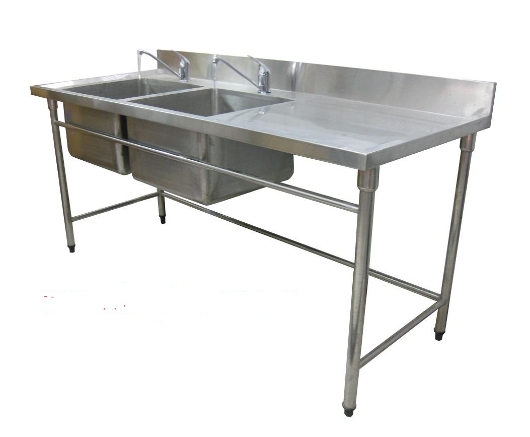 Bàn inox 2 chậu rửa