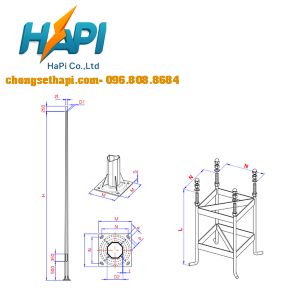 Cột Bát Giác Đỡ Kim Thu Sét