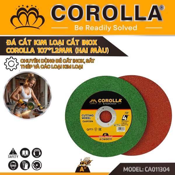 Đá cắt inox hai màu Corolla phi 107mm