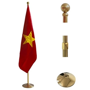 Cột Cờ Inox Văn Phòng Cao 2M Vàng Thường