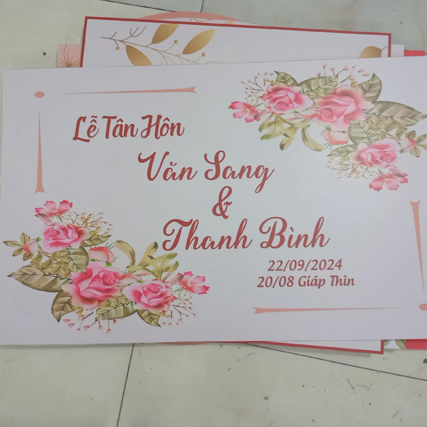 In bảng form cưới
