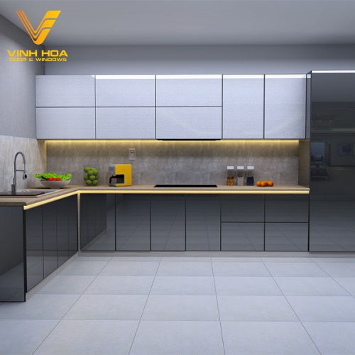 Tủ bếp nhôm kính cao cấp