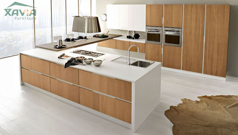 Tủ bếp gỗ Veneer