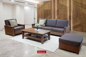 Bộ Sofa Gỗ Óc Chó Biznoithat Walnut