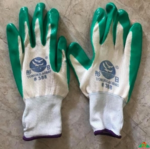 Găng Tay Phủ Cao Su Màu Xanh 388