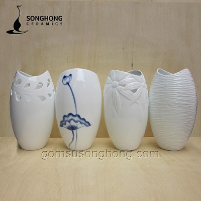 Bình Hoa Sứ Trắng