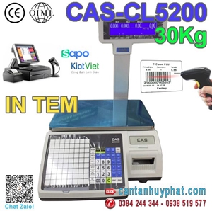 Cân Điện Tử In Tem Mã Vạch CAS CL5200