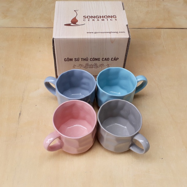 Cốc gốm đất trộn màu