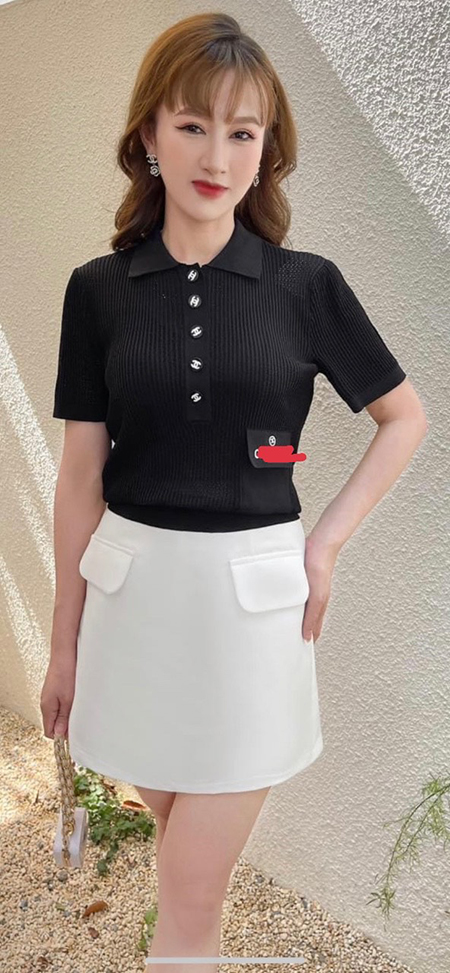 Áo len công sở cộc tay