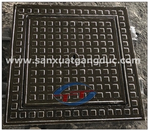 Nắp Hố Ga Gang Khung Vuông Kín Mùi