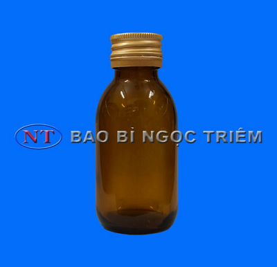 Chai thủy tinh 100cc nâu nhôm