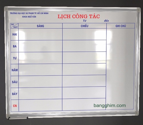 Bảng lịch công tác
