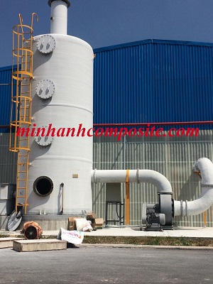 Tháp xử lý khí thải, tháp xử lý khói bụi, scrubber bằng composite