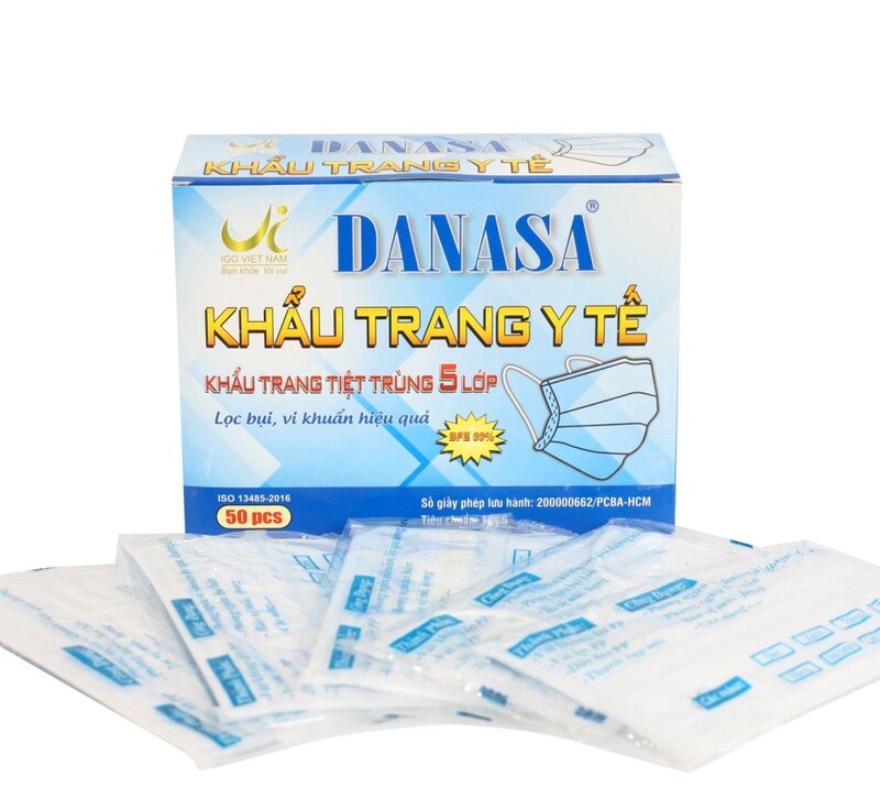 Khẩu trang y tế 5 lớp Danasa (màu trắng)