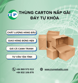 Thùng Carton Nắp Gài Đáy Tự Khóa