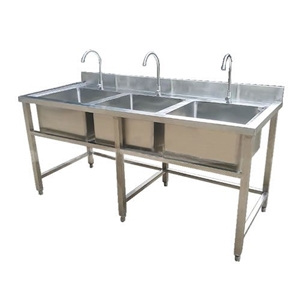 Chậu Rửa Inox Công Nghiệp 3 Hố Chậu
