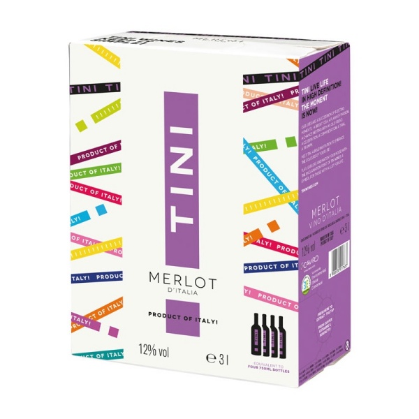 Rượu vang bịch Italia 3 lít Tini Merlot BIB