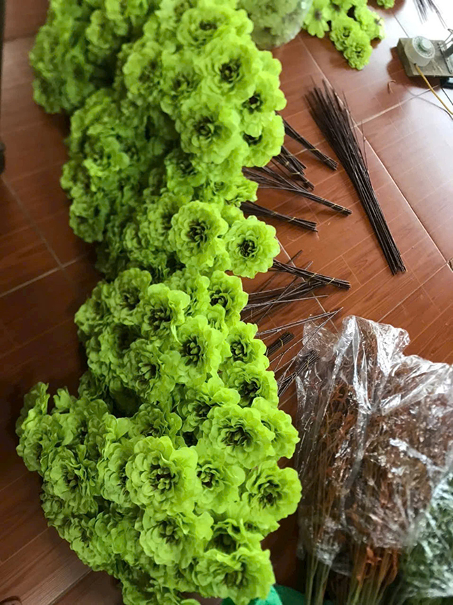Cành cốm cao 3 bông