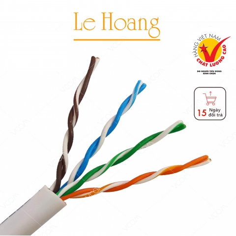 Cáp LAN CAT5E UTP 24AWG 4PRS PVC
