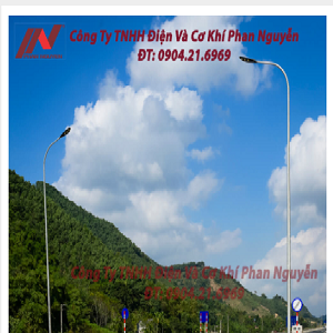 Cột đèn cao áp bát giác liền cần đơn