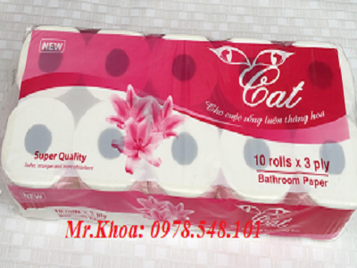 Giấy vệ sinh Cat 3 lớp 10 cuộn