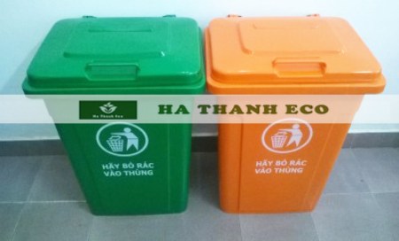 Thùng rác HDPE 90L nắp kín