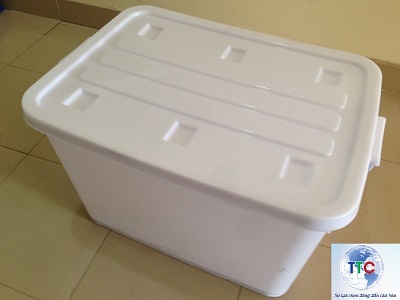 Thùng nhựa vuông có nắp dung tích 120 lít