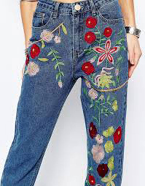 Thêu vi tính trên vải jean