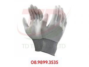Găng Tay Carbon Phủ PU Đầu Ngón Chống Tĩnh Điện