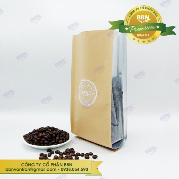 Túi giấy 4 biên hông trong suốt