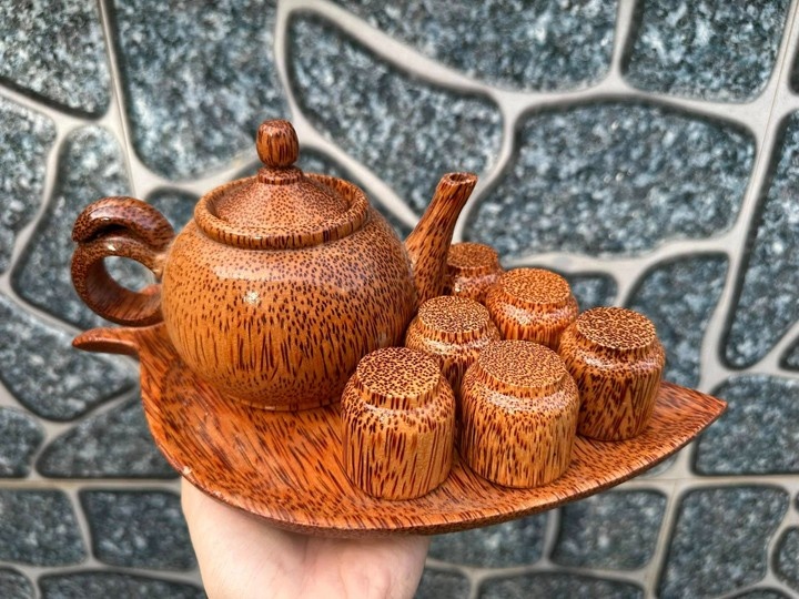 Bộ ấm chén gỗ dừa