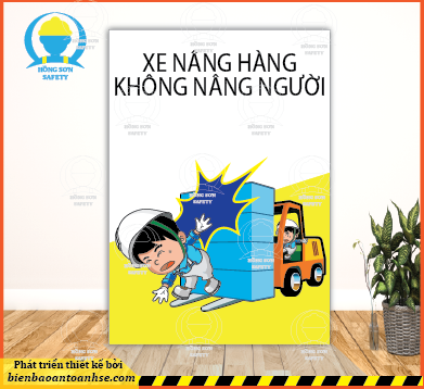 Poster xe nâng hàng không nâng người