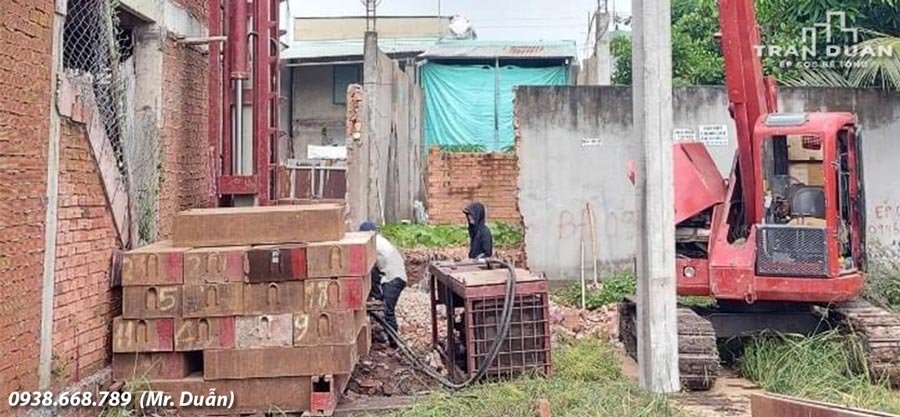 Thi công ép cọc bê tông