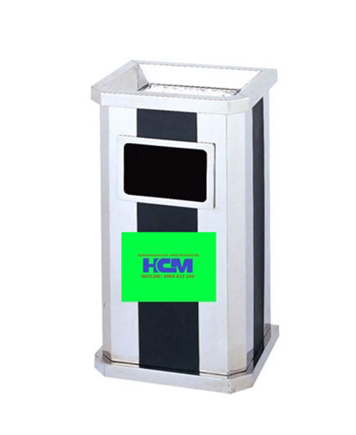 Thùng rác inox gạt tàn vuông