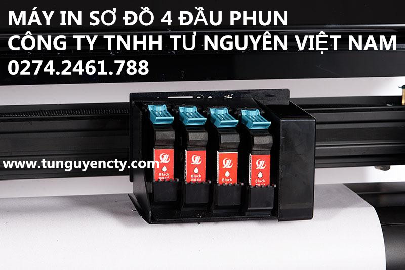 Máy in sơ đồ 4 đầu phun