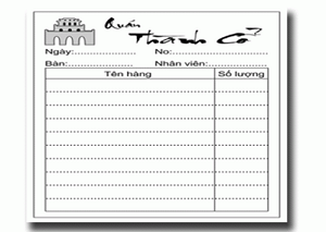 In Phiếu Order Trong Nhà Hàng