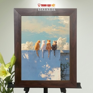 Tranh Gạo Màu 4 Chú Mèo